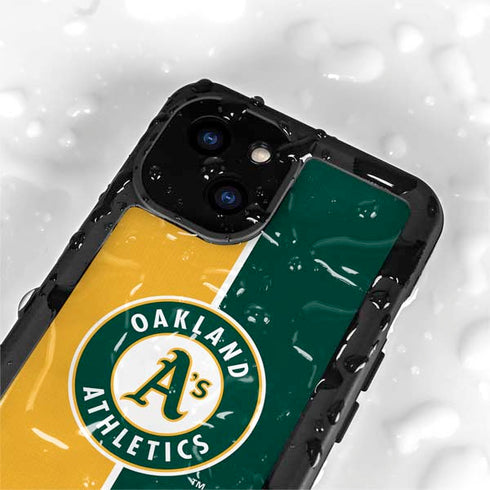 MLB Oakland Athletics Split iPhone 15 Plus Waterproof Case